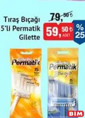 GİLLETTE PERMATİK TIRAŞ BIÇAĞI 5'Lİ